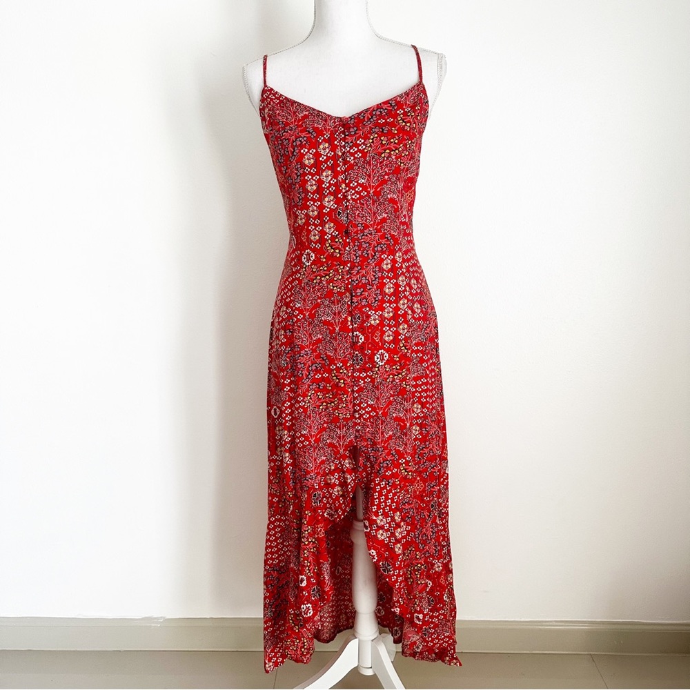 ATL Anthropologie Floral Bohemian Lola Button Down Dress SZ Med